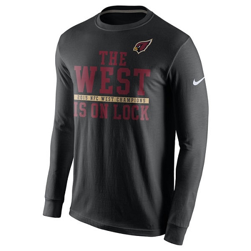 NFL Men's Arizona Cardinals Nike Black 2015 NFC West Division Champions Long Sleeve T-Shirt